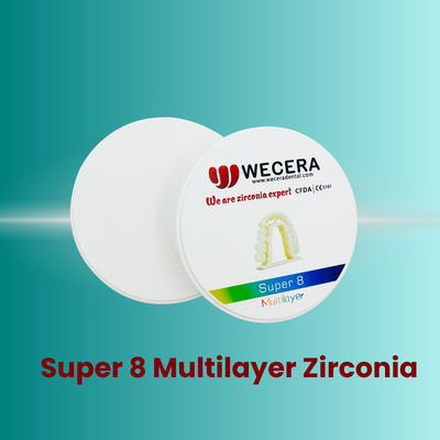 Laboratorio Dental Dental Zirconia Block Super 8 Layers Zirconia Disks Cte 10±0.5 Ideal Material for Dental Prosthetics and Crowns