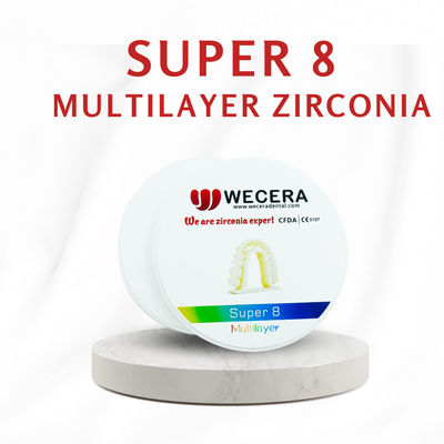 Dental Lab Multilayer Zirconia Disc Featuring 8 Layers Suitable For Crown And Bridge Durable Dental Restoration Material