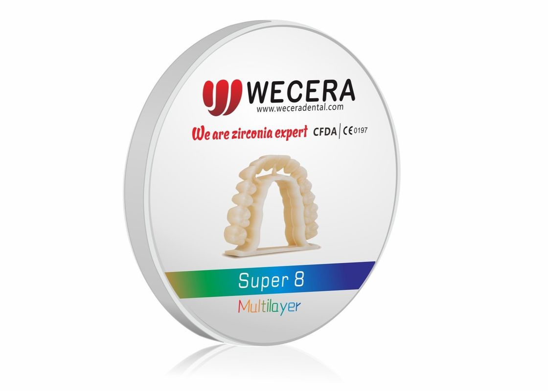 1200 Mpa Strength Multilayer Zirconia Disc Diameter 98 Mm Zirconia Material High Strength Dental Solutions