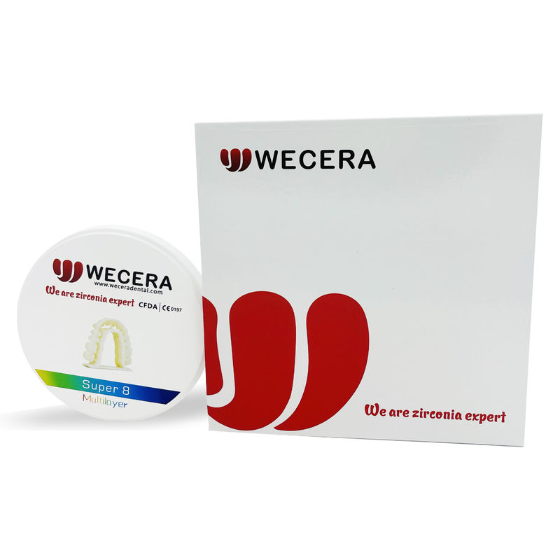 Bending Strength 900Mpa Multilayer Zirconia Block Pre Shaded Zirconia Blocks Sintering Program 1500 Degree Durable Dental Ceramic