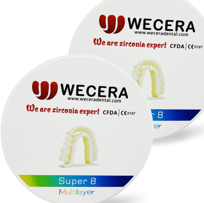 Translucency 57 Percent Multilayer Zirconia Disc Smooth Surface Compatible Machines Roland VHF imes icore Dental CAD CAM Disc