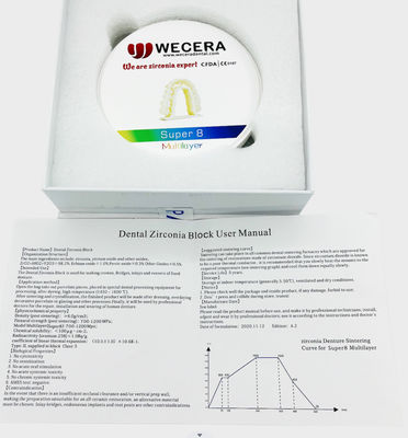 Smooth Surface Multilayer Zirconia Disc Strength 1200 Mpa Compatible Machines Roland VHF imes-icore Dental Milling Disc