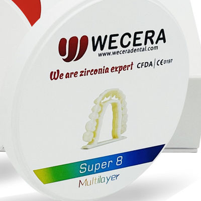 Sintering Density 6.0gcm3 Multilayer Zirconia Block Diameter 98mm Compatible Machines Roland VHF Imesicore Dental Milling Applications